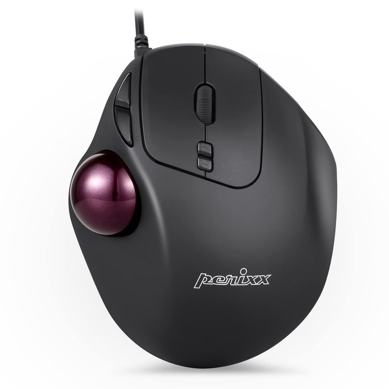 Perixx Perimice517 Wired Trackball USB Mouse 7 Button Design Buildin 134 Inch Trackball with Pointing Feature - Image 2