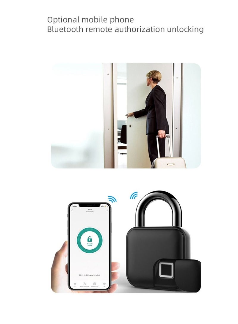 Fingerprint Padlock Waterproof Bluetooth Smart Padlock Cabinet Lock Bedroom Anti-theft Bag Luggage Padlock  - Image 4