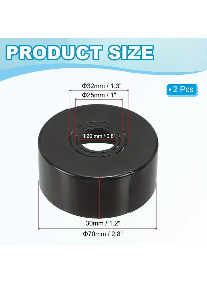 Black ABS Faucet Escutcheon Cover Kit 3 Sizes 21 26 33mm Wall Hole Cover - Image 3