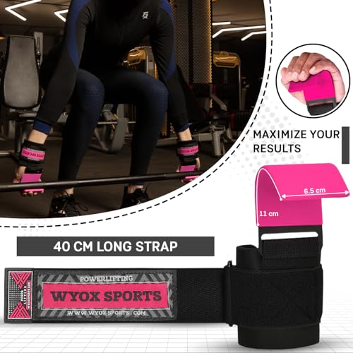 WYOX Weight Lifting Hooks for Men & Women (Pair) – Heavy Duty Wrist Support Straps with Hooks for Deadlifts, Pull Ups, Shrugs – Gym Lifting Straps with Grip Assist for Weightlifting & Strength Training - Image 3