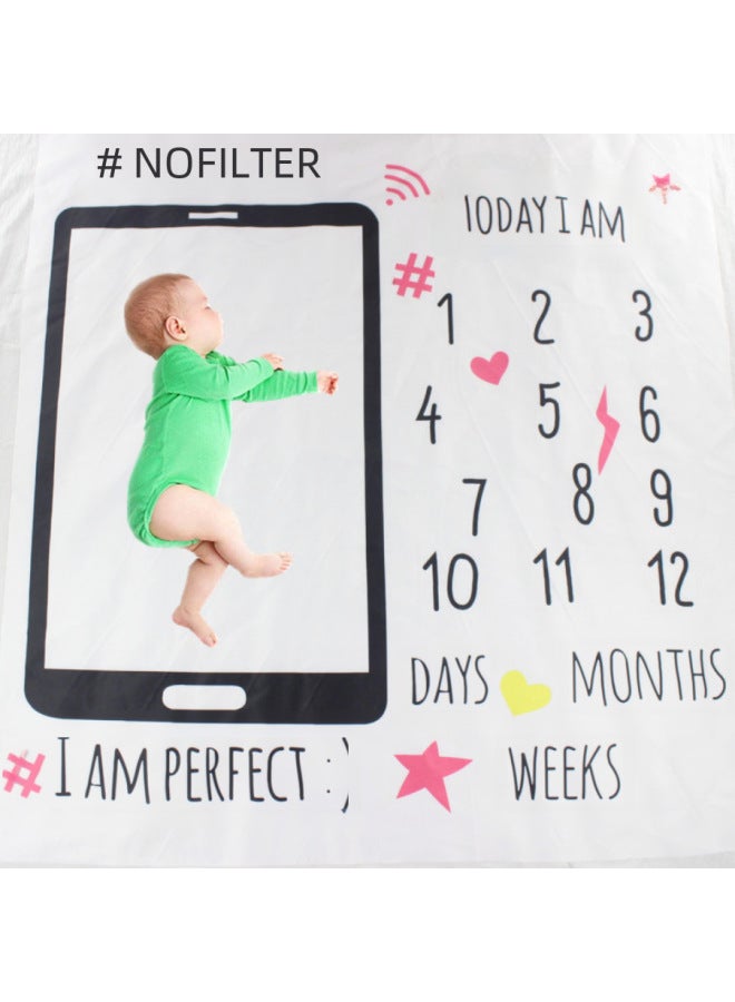 قماش خلفية تصوير شهرية لتطور الطفل، بطانية خلفية رقمية إبداعية للتصوير الفوتوغرافي، ملحقات تصوير للأطفال - Image 3
