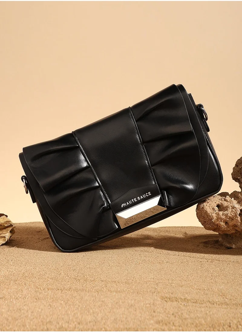 صوص هاوت Women's The Ruched Sling Bag - Midnight Black