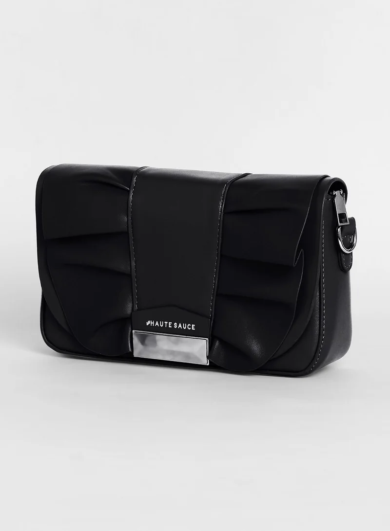 Haute Sauce Women's The Ruched Sling Bag - Midnight Black