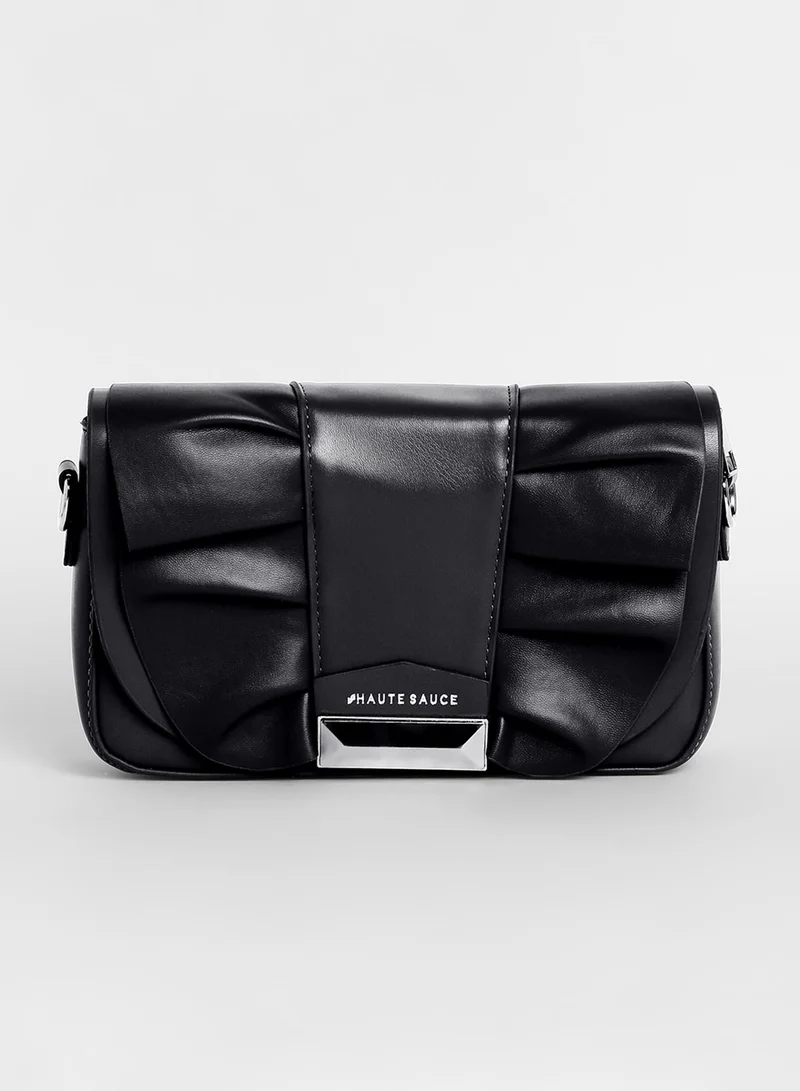 Haute Sauce Women's The Ruched Sling Bag - Midnight Black