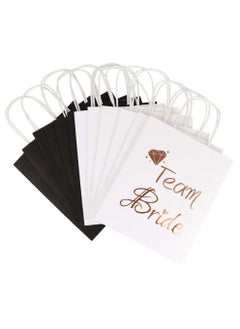 KASTWAVE 6Pcs Wedding Party Paper Gift Bags, Bridal Shower Bachelorette Party Favor Bags Rose Gold Foiled with Handle  - Image 5