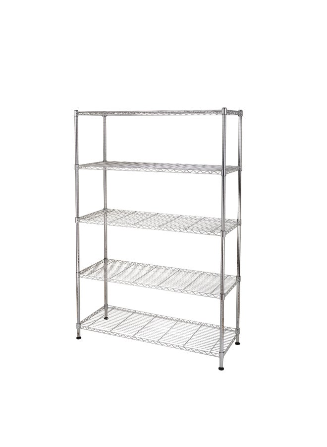 HoneyBee 5-Tier Free Standing Durable Wire Storage Rack Chrome 178 x 45 x 120 cm FW-A2530B - Image 1