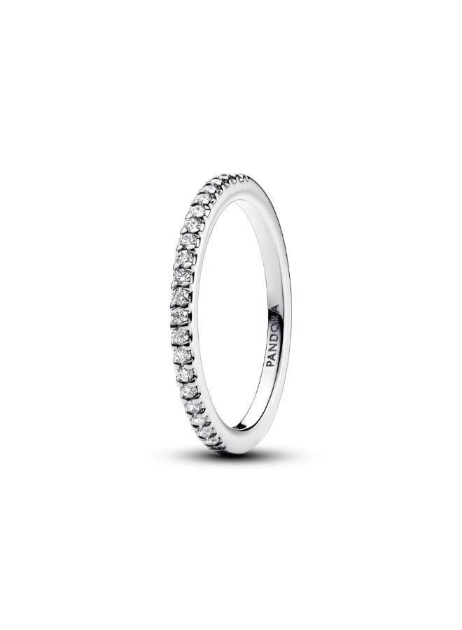 Sterling silver ring with clear cubic zirconia