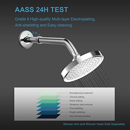OFFO Shower Head Extension Arm, Shower Arm Extension Shower Head Extender Made of 304 Stainless Steel Shower Pipe Extension, Chrome 3 in - Image 5