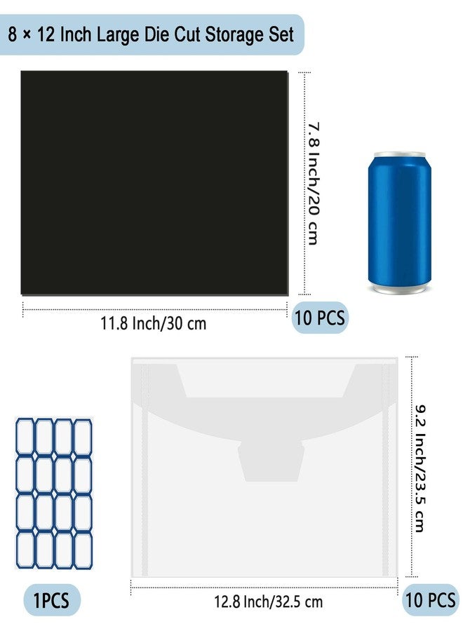 Unarty 20 PCS 8 x 12 Inch Large Die Cut Storage Envelopes with 1 mm Magnetic Sheets for Dies Storage, Die Storage Envelopes and Magnet Sheets - Image 2