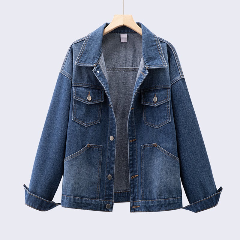 Denim Jacket Loose Fit Casual Women Outerwear - Image 2
