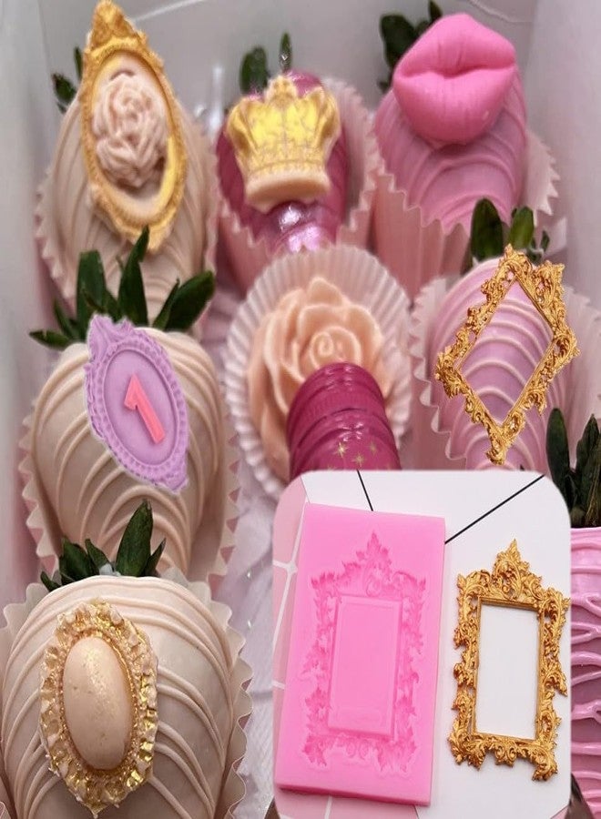 SUNKOOL Picture Frames Silicone Mold Photo Frame Fondant Mold Baroque Style Frame Molds for Cupcake Topper Cake Decoration Chocolate Candy Polymer Clay Gum Paste - Image 4