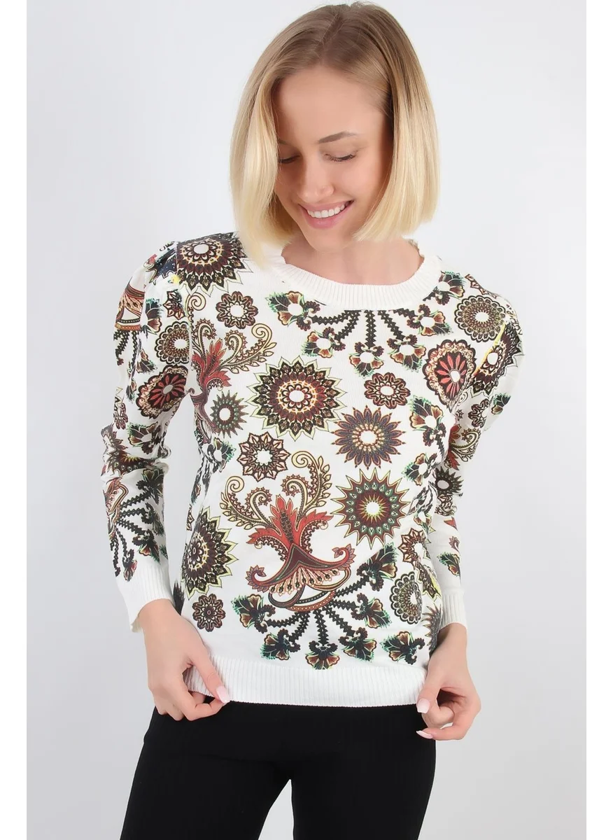 Alexander Gardi Alexandergardı Printed Sleeve Pleated Sweater (TT1938)