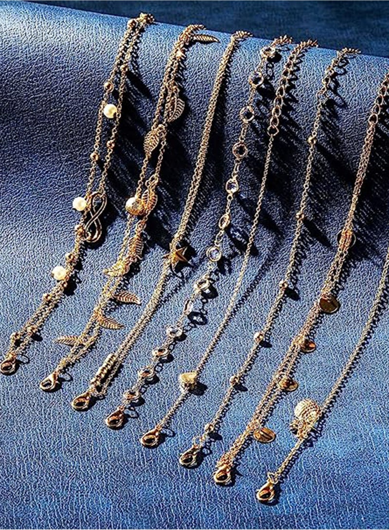 SOLARAE أساور كاحل، أساور كاحل بوهيمية، أساور شاطئية، سلاسل قدم قابلة للتعديل، مجوهرات للنساء والفتيات 16 قطعة - Image 4