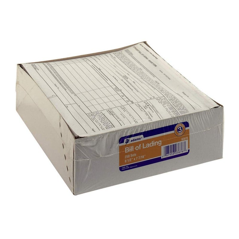 Adams Bill of Lading Short Form, 8-1/2 x 7-7/16 Inches, White, 3-Part, 250-Count (B3876) - Image 5