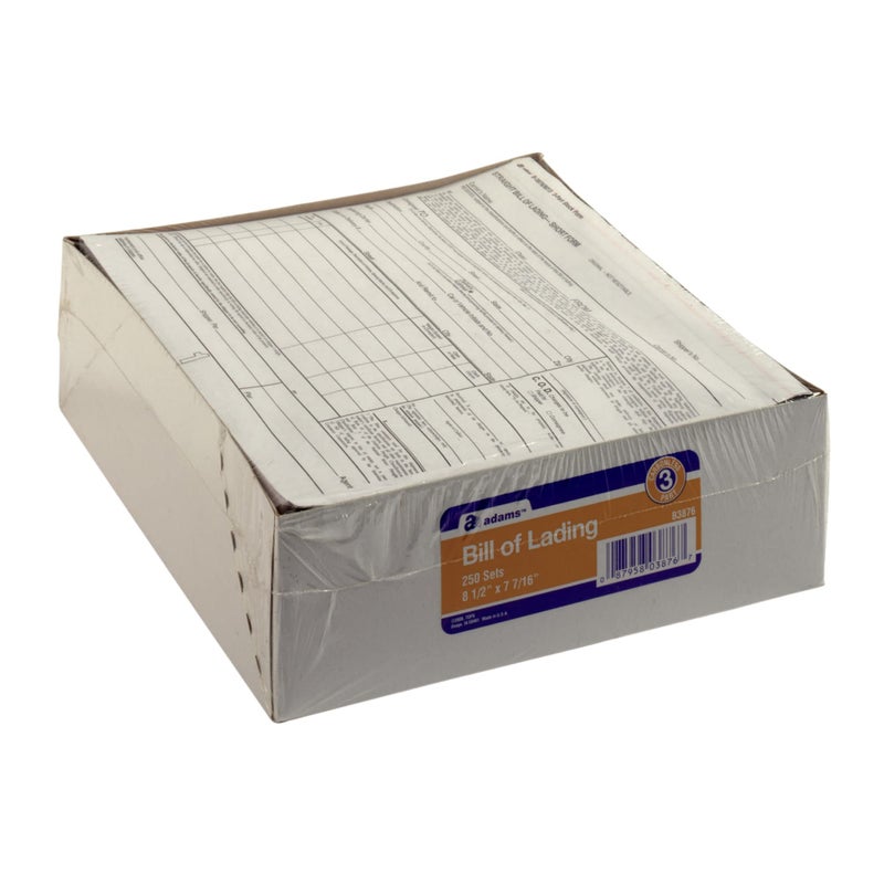 Adams Bill of Lading Short Form, 8-1/2 x 7-7/16 Inches, White, 3-Part, 250-Count (B3876) - Image 2