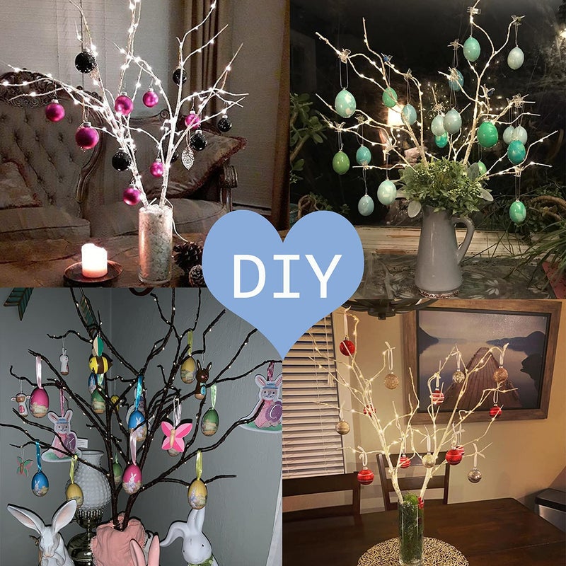 Fudios Lighted Brown Branches with Timer 32 in 100 LED for Vases Battery Operated, Artificial Willow Branch Twigs with Warm White Lights for Christmas Holiday Party Decor - Image 5