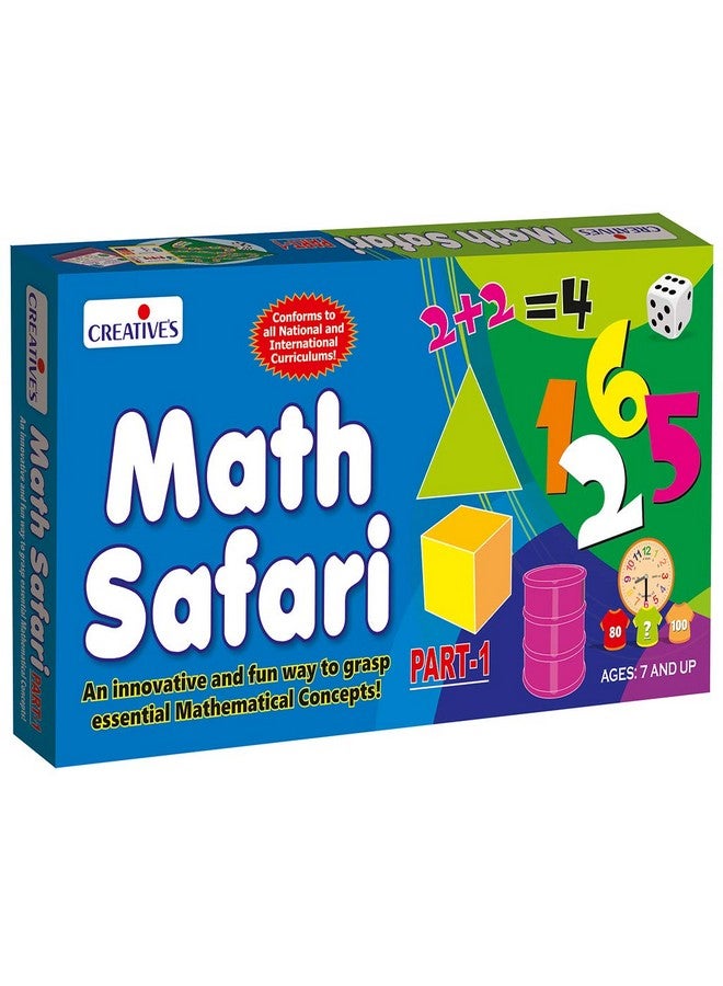 Creative's Math Safari | Fun & Challenging Board Game | Shapes & Patterns, Numbers, Addition & Subtraction, Measurement & Time | Math Practice for kids | Learning & Educational Board Game |Ages 7 & Up - Image 1
