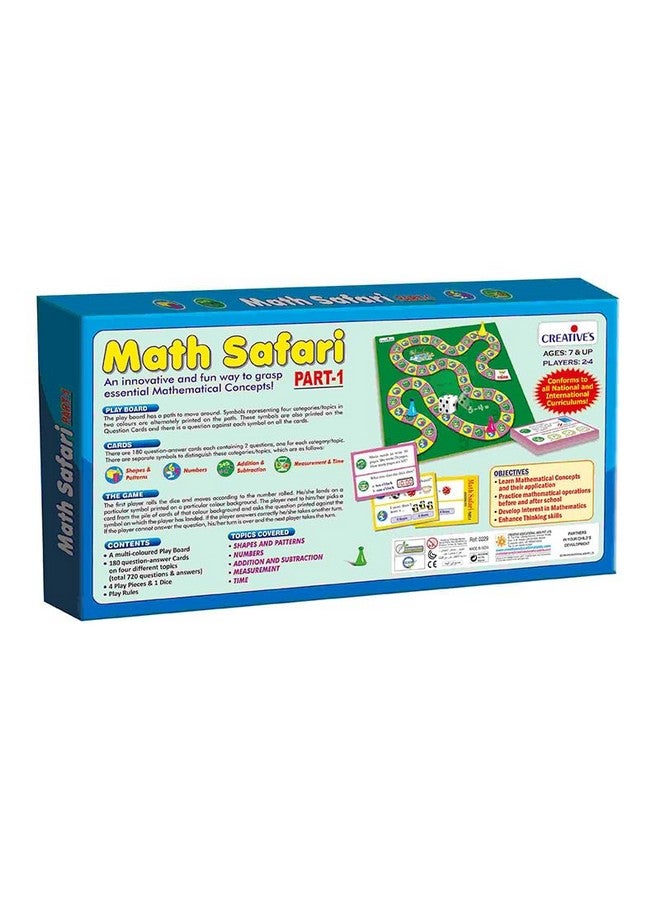 Creative's Math Safari | Fun & Challenging Board Game | Shapes & Patterns, Numbers, Addition & Subtraction, Measurement & Time | Math Practice for kids | Learning & Educational Board Game |Ages 7 & Up - Image 3