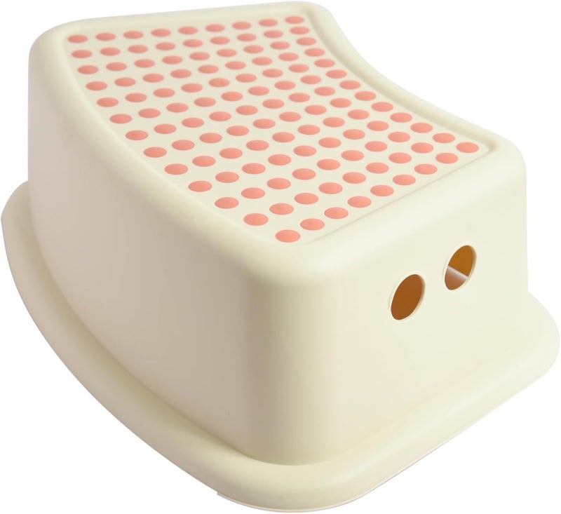 Turtees Kids Step Stool with Non-Slip Rubberized Surface - Cream - Image 4