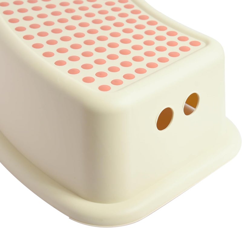 Turtees Kids Step Stool with Non-Slip Rubberized Surface - Cream - Image 2