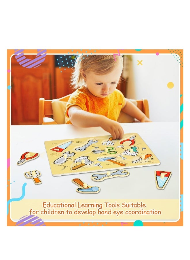 Toddler Puzzles Wooden Peg Puzzles for Toddlers Educational Learning Peg Puzzle Toy for Preschool Educational and Learning Kids Boy Girl Set of 5 - Image 4