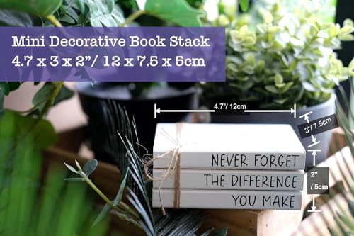 RUKEJUNE Farmhouse Wooden Office Desk Decor - Cute Decorative Books for Shelf Decoration - Inspirational Gifts for Women Men - Never Forget The Difference You Make Sign - Image 3