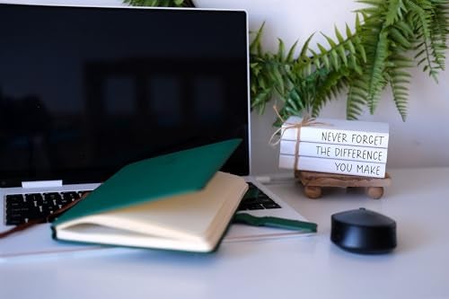 RUKEJUNE Farmhouse Wooden Office Desk Decor - Cute Decorative Books for Shelf Decoration - Inspirational Gifts for Women Men - Never Forget The Difference You Make Sign - Image 2