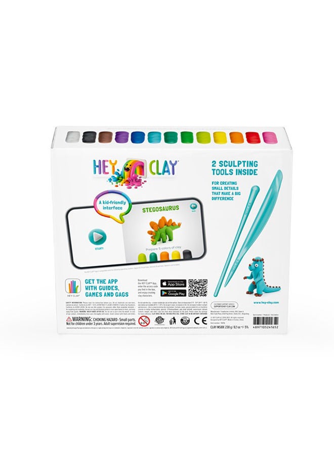 HEY CLAY Dinos Set-Colourful Modeling Kids-Air Dry Clay Kit 15 Cans And Sculpting Tools - Image 4