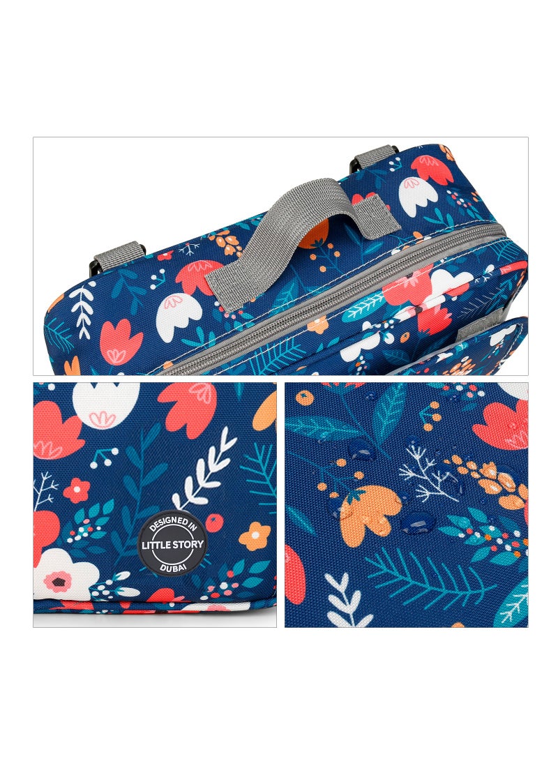 Little Story Baby Diaper Changing Clutch Kit With Detachable Shoulder Strap - Floret Blue - Image 5