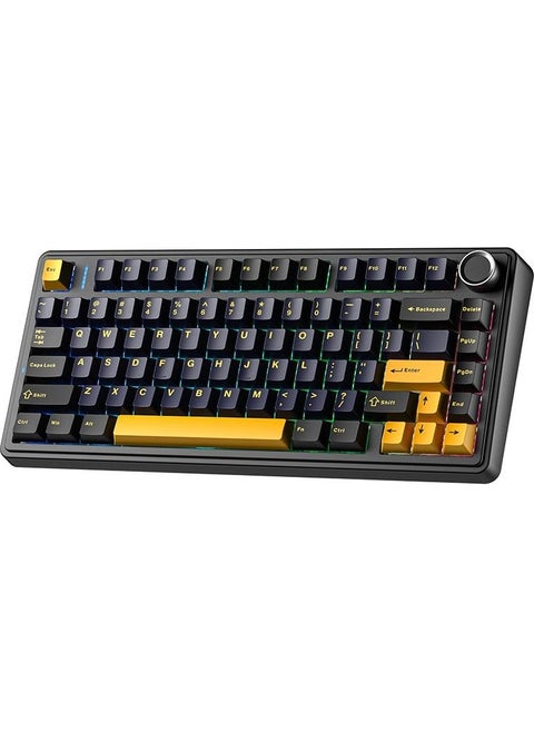 F75 Mechanical RGB TKL Gray Switch Wireless Macro Hot Swap Keyboard Black