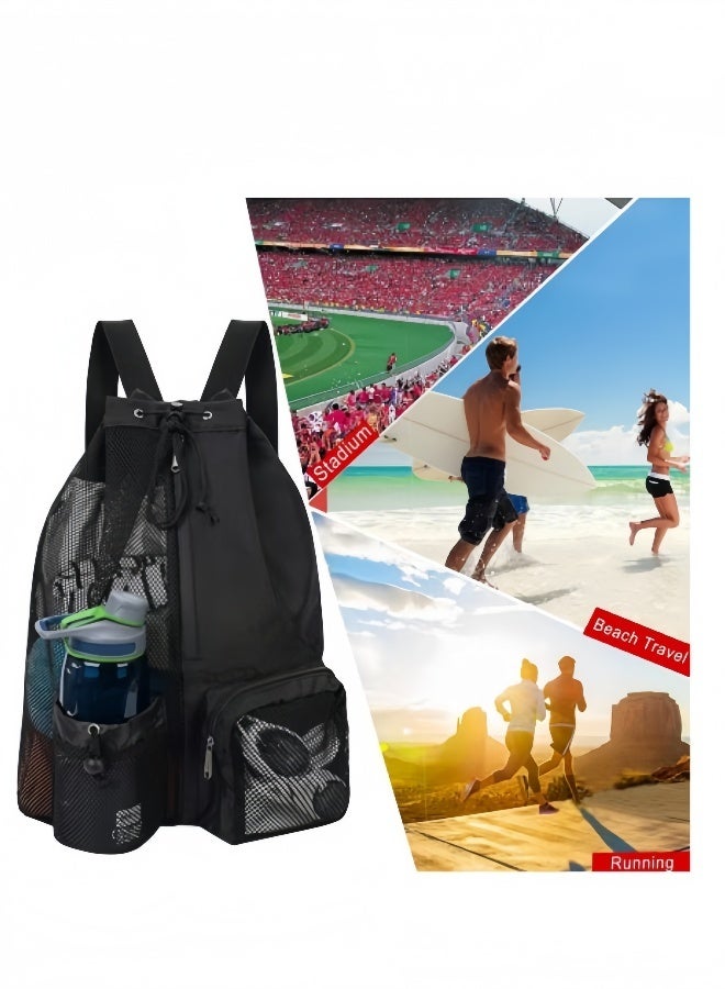 كيبي حقيبة سباحة شبكية بسحب الحبل، مع جيب مخصص للأغراض المبللة وجراب مقاوم للماء للهاتف، مثالية للشاطئ، وصالة الألعاب الرياضية، والرياضات الخارجية - Image 4