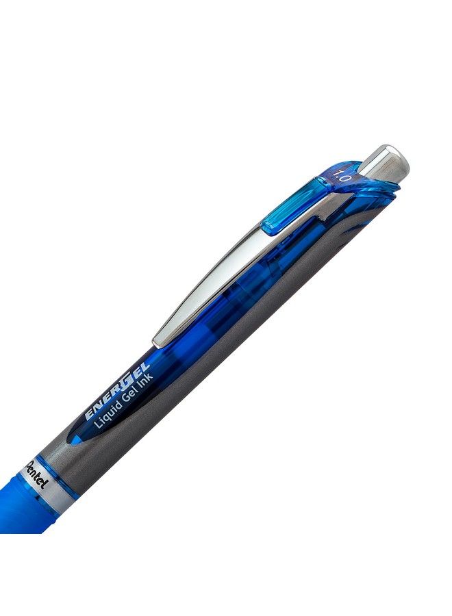Pentel قلم جيل سائل قابل للسحب إينرجيل آر تي إكس خط عريض طرف معدني حبر أزرق علبة من 12 (Bl80C) - Image 4