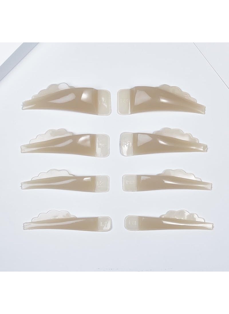 PERMANIA - PERMANIA Lash Lift Pads Liquid Silicone Elastic Glueless Lash Lift Shield CJ Warp 8Pcs Eyelash Curler Makeup Beauty Tool Beige Gray - Image 1