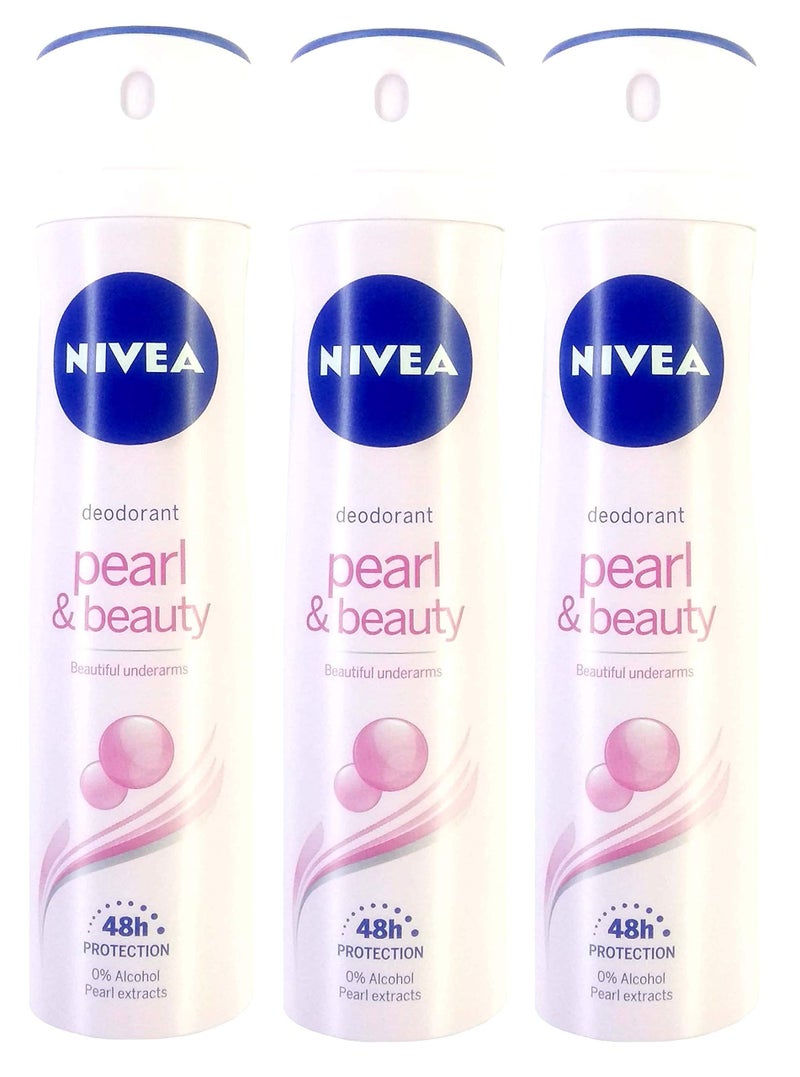 NIVEA Pearl & Beauty Spray Deodorant For Women, 50Ml, 3 count - Image 2