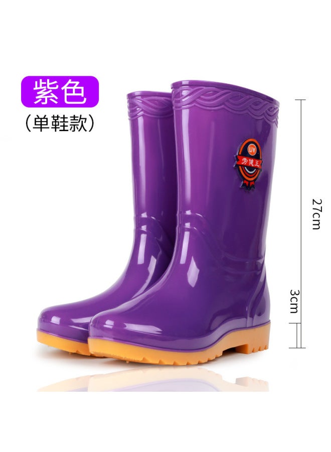 High Mid-calf Rain Boots Women's Rain Boots Fashionable Waterproof Non-slip Water Shoes Laundry Kitchen Work Rubber Shoes Overshoes Bucket Shoes