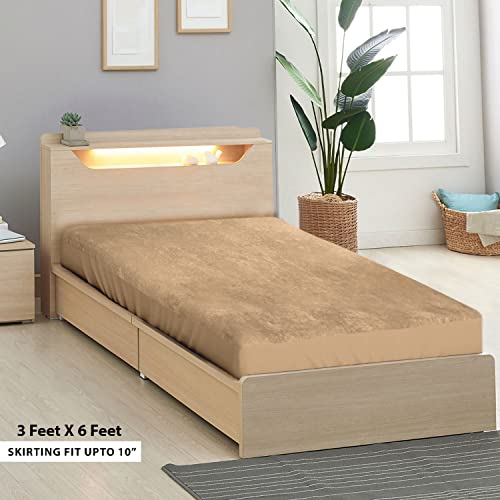 Sassoon Laika Single Bed Waterproof Mattress Protector 36x72 inch (3x6 Feet) | Pack of 1, Beige | Elastic Fitted Cotton Feel Terry Ultra Soft Breathable Hypoallergenic Mattress Cover - Image 2