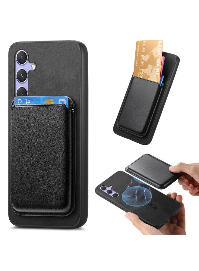 اس-توب جراب لهاتف Samsung Galaxy A55 Retro Magsafe Card Bag غطاء خلفي من البولي يوريثان - Image 1
