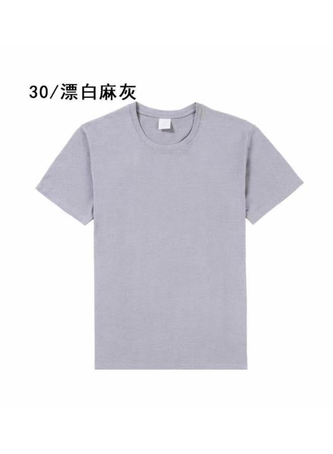 Song Feng Ya Heavy Pure Cotton Solid Color Short Sleeve Plus Size Loose Men's And Women's T-shirt Half Sleeve Round Collar Fashion Pullover Top 