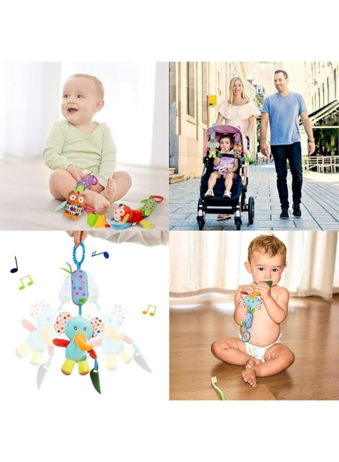 Soft Plush Hanging Rattle Toy for Sensory Development - Stroller, Crib, and Car Seat Activity - Image 5