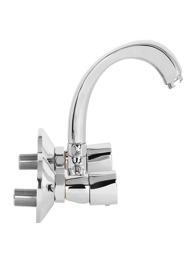 Hindware F740023CP Dove Hot and Cold Sink Mixer with Swivel (Wall Mounted), Brass with Chrome Finish, Kitchen Mixer Tap - Image 4