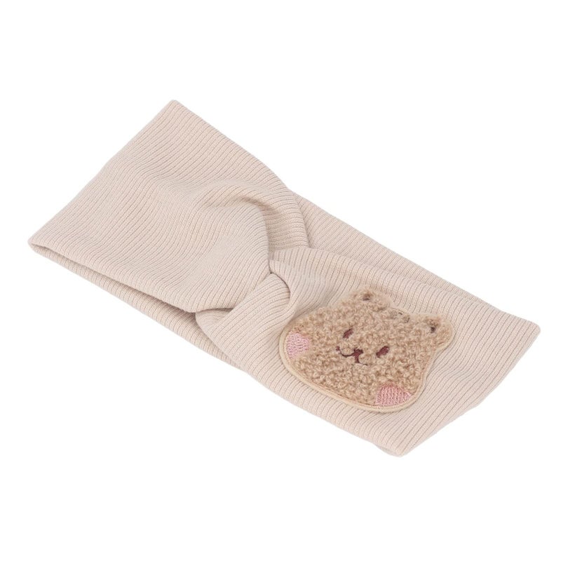 Aramox Soft Cotton Elastic Baby Headbands For Kids Cartoon Pattern Hairbands Beige For Family Photography - Image 2
