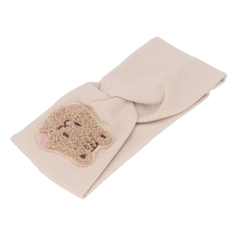 Aramox Soft Cotton Elastic Baby Headbands For Kids Cartoon Pattern Hairbands Beige For Family Photography - Image 4