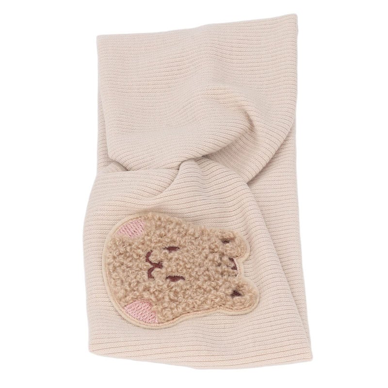 Aramox Soft Cotton Elastic Baby Headbands For Kids Cartoon Pattern Hairbands Beige For Family Photography - Image 5