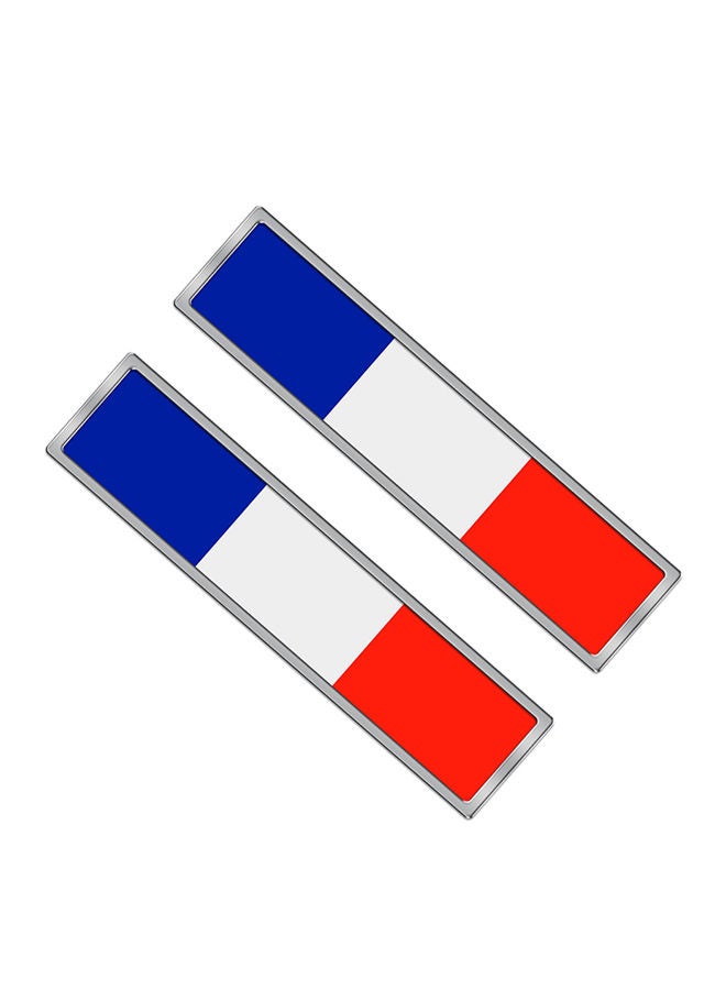 NIBEMINENT 2-Piece France Flag Pattern Rectangle Car-Styling Sticker Random Decorative