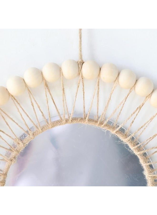 Decorate your walls stylishly with this bohemian round mirror featuring macrame tassels, perfect for bathroom, bedroom, or living room decor. - Image 3