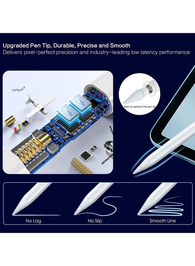 Stylus Pen for iPad 9th10th Gen, Apple Pencil 2nd Generation, 2X Fast Charge Apple Pen for iPad 2018-2023, iPad Pencil for iPad Pro 11/12.9 3/4/5 Gen, iPad Mini 5/6, iPad 6/7/8, iPad Air 3/4/5, White - Image 2