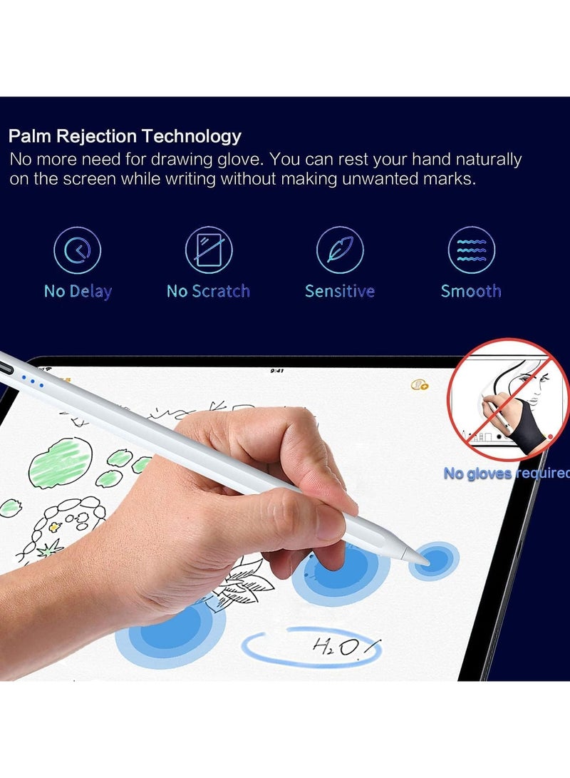 Stylus Pen for iPad 9th10th Gen, Apple Pencil 2nd Generation, 2X Fast Charge Apple Pen for iPad 2018-2023, iPad Pencil for iPad Pro 11/12.9 3/4/5 Gen, iPad Mini 5/6, iPad 6/7/8, iPad Air 3/4/5, White - Image 3