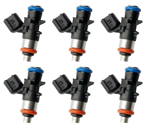 BELKEBIR Set of 6 Fuel Injectors 4 Holes Compatible with 20112019 Dodge Challenger Charger Durango Journey Grand Caravan Chrysler 200 300 Jeep Grand Cherokee Wrangler RAM 1500 36 V6 Replace FJ1147 0280158233 - Image 1