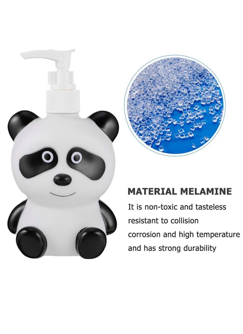 SYOSI 2 PCS Hand Wash Bottle Cartoon Kids Soap Dispenser Kids Hand Foam Soap Dispenser Shampoo Pump Dispenser Reusable and Portable Sturdy Durable Green Frog  Black White Panda 300ML  - Image 3