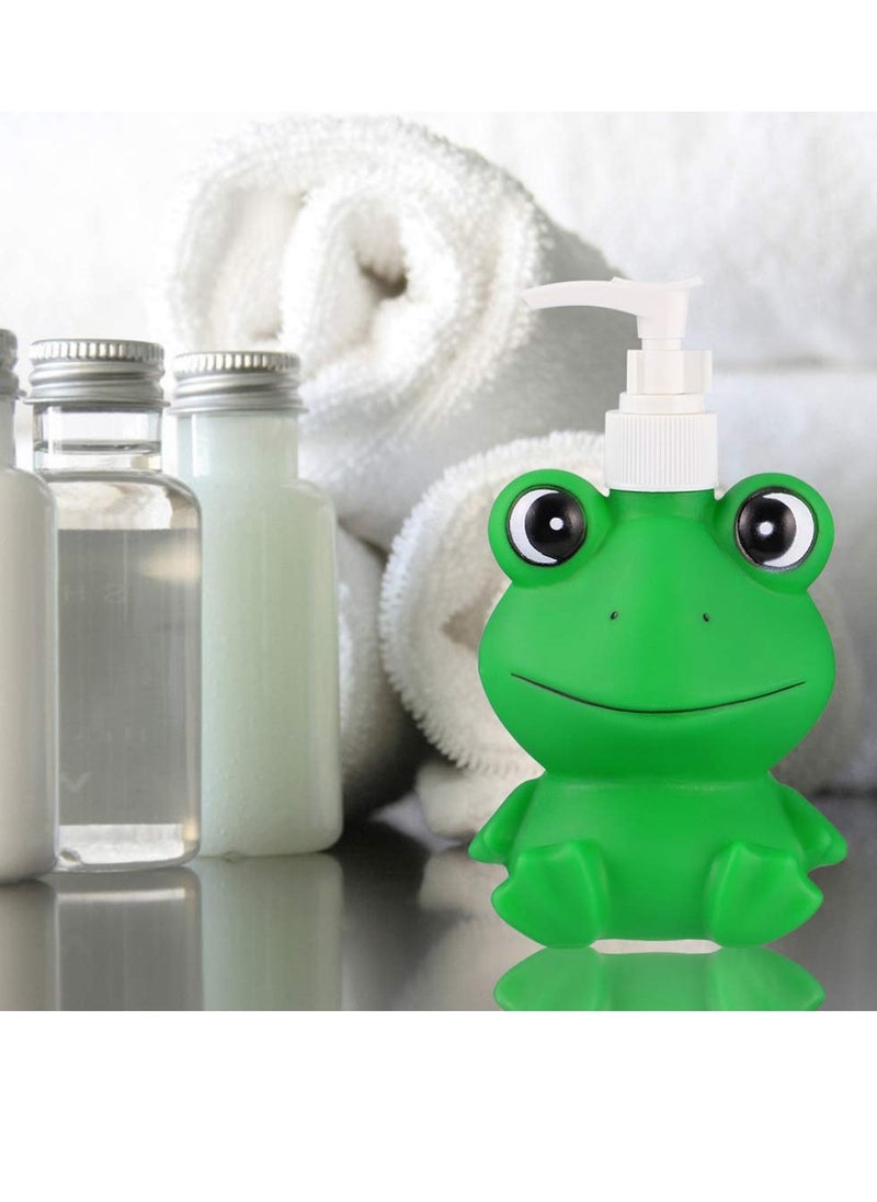 SYOSI 2 PCS Hand Wash Bottle Cartoon Kids Soap Dispenser Kids Hand Foam Soap Dispenser Shampoo Pump Dispenser Reusable and Portable Sturdy Durable Green Frog  Black White Panda 300ML  - Image 2